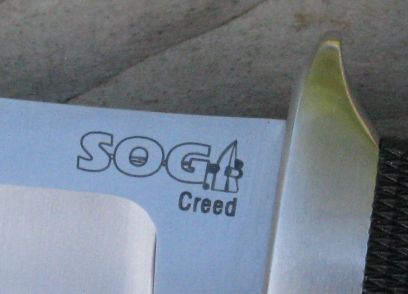 SOG Creed logo engraving (Photo:"mai204" - ebay)
